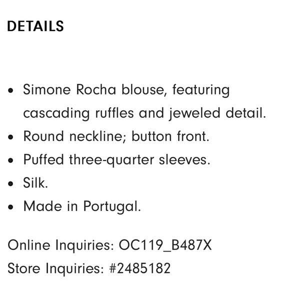 Simone Rocha - Jeweled Silk Blouse - Picture 6 of 8